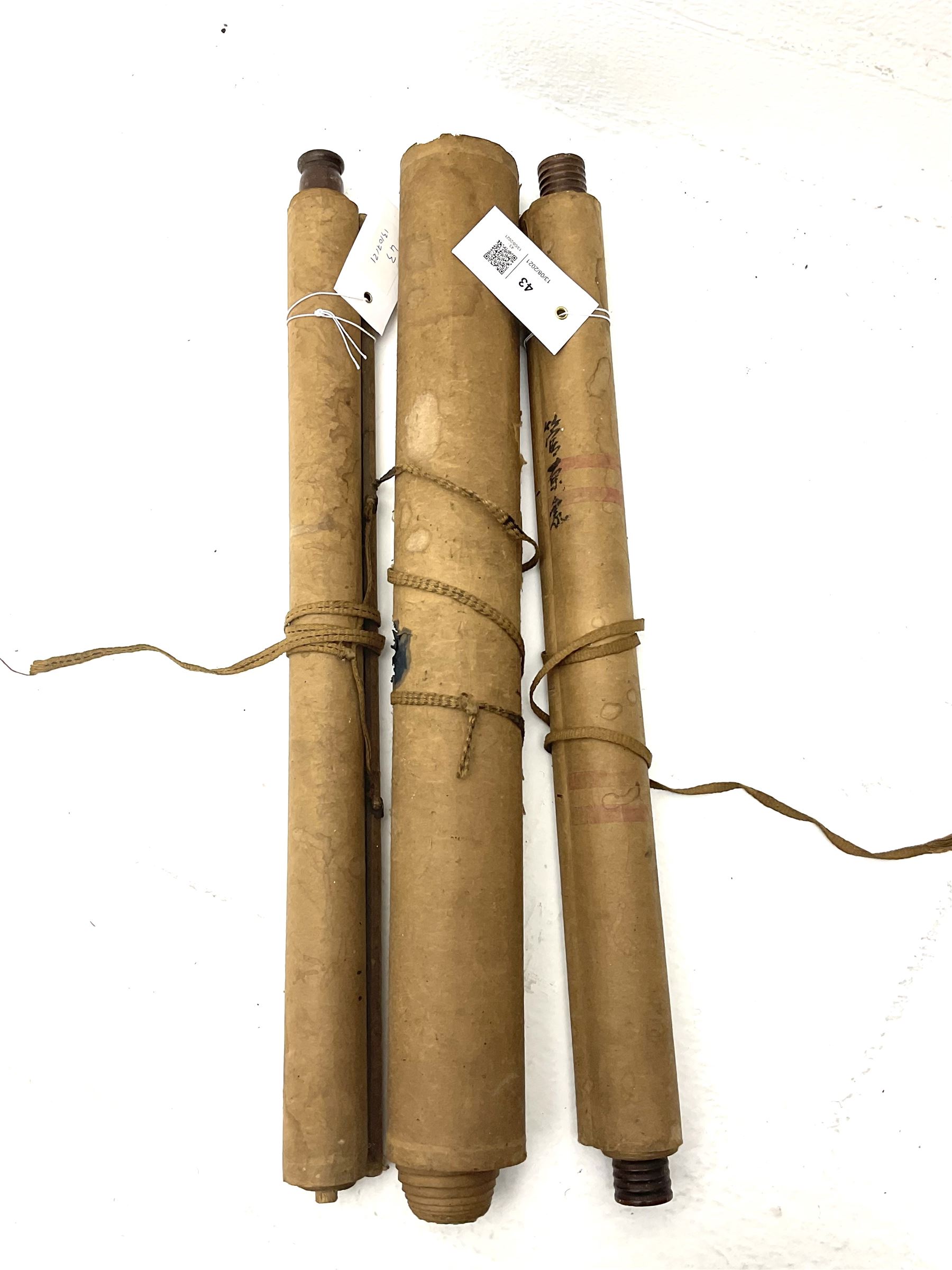 Set three 19th/20th century Chinese paper scrolls - Image 2 of 2
