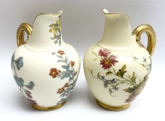 Two Royal Worcester blush ivory jugs