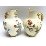 Two Royal Worcester blush ivory jugs