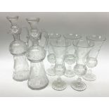 Pair of late 19th/early 20th century cut glass thistle shaped decanters and stoppers