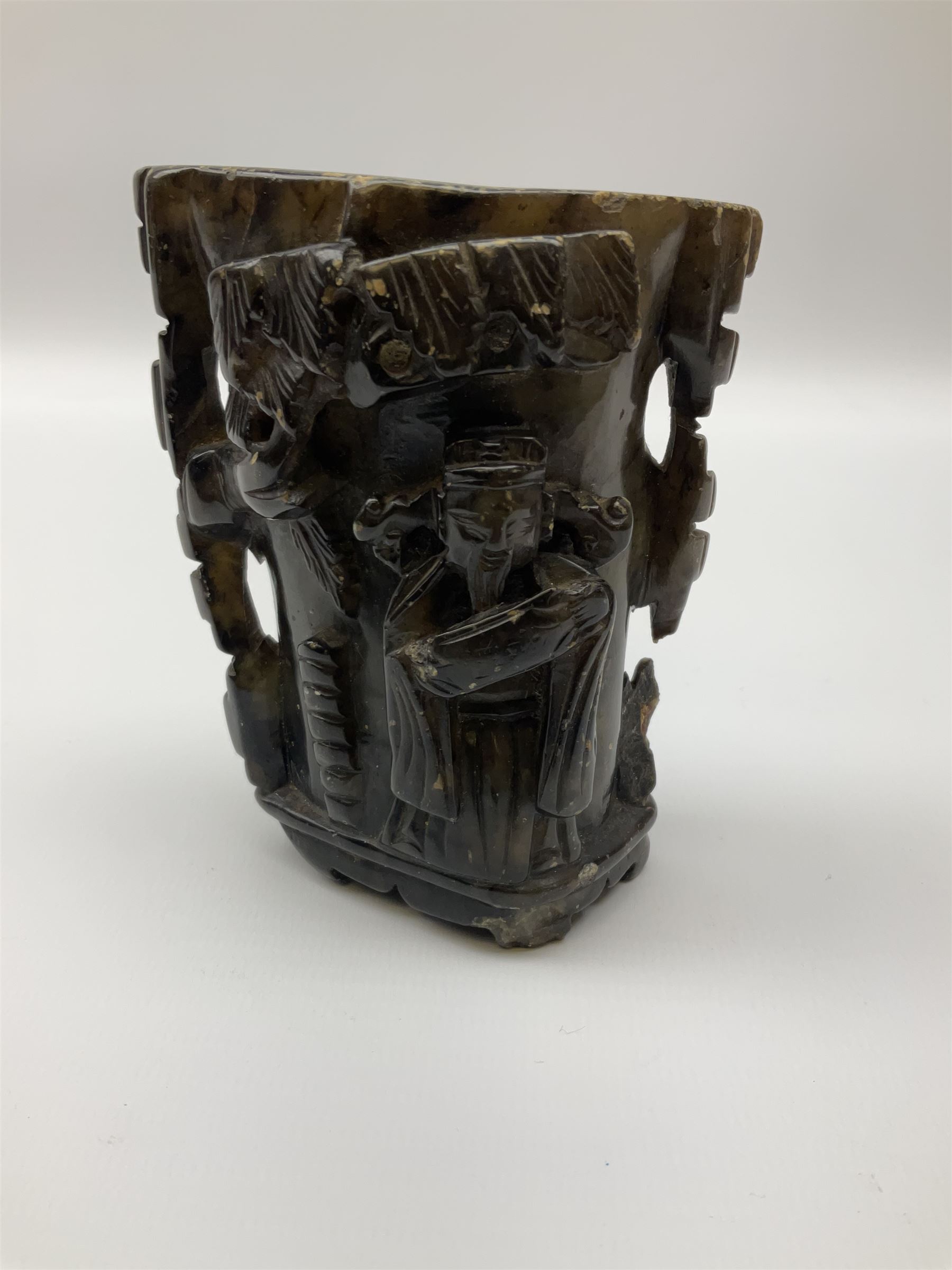 Chinese carved stone libation cup - Image 5 of 7