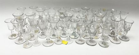 A large group of Victorian and later Victorian style drinking glasses