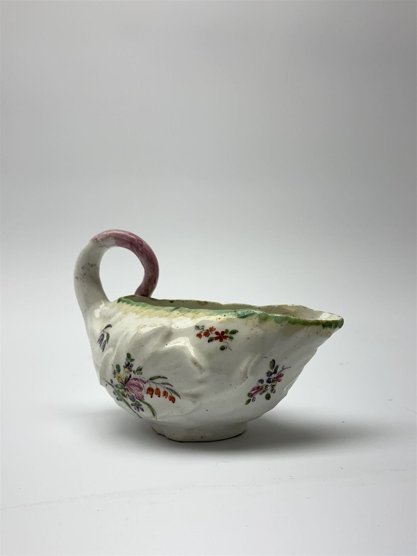 18th century Derby porcelain sauce boat - Image 2 of 8