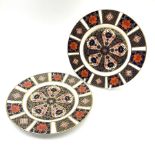 A pair of Royal Crown Derby Imari 1128 pattern plates