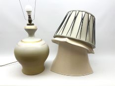 A large table lamp of bulbous baluster form