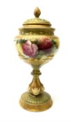 A Royal Worcester potpourri vase and cover
