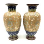 Pair Doulton Lambeth Slaters Patent vases of ovoid form