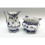 Two pieces of Royal Copenhagen Lace and Devil pattern porcelain