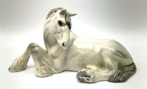 Beswick dapple grey Shire horse lying down model no 2459