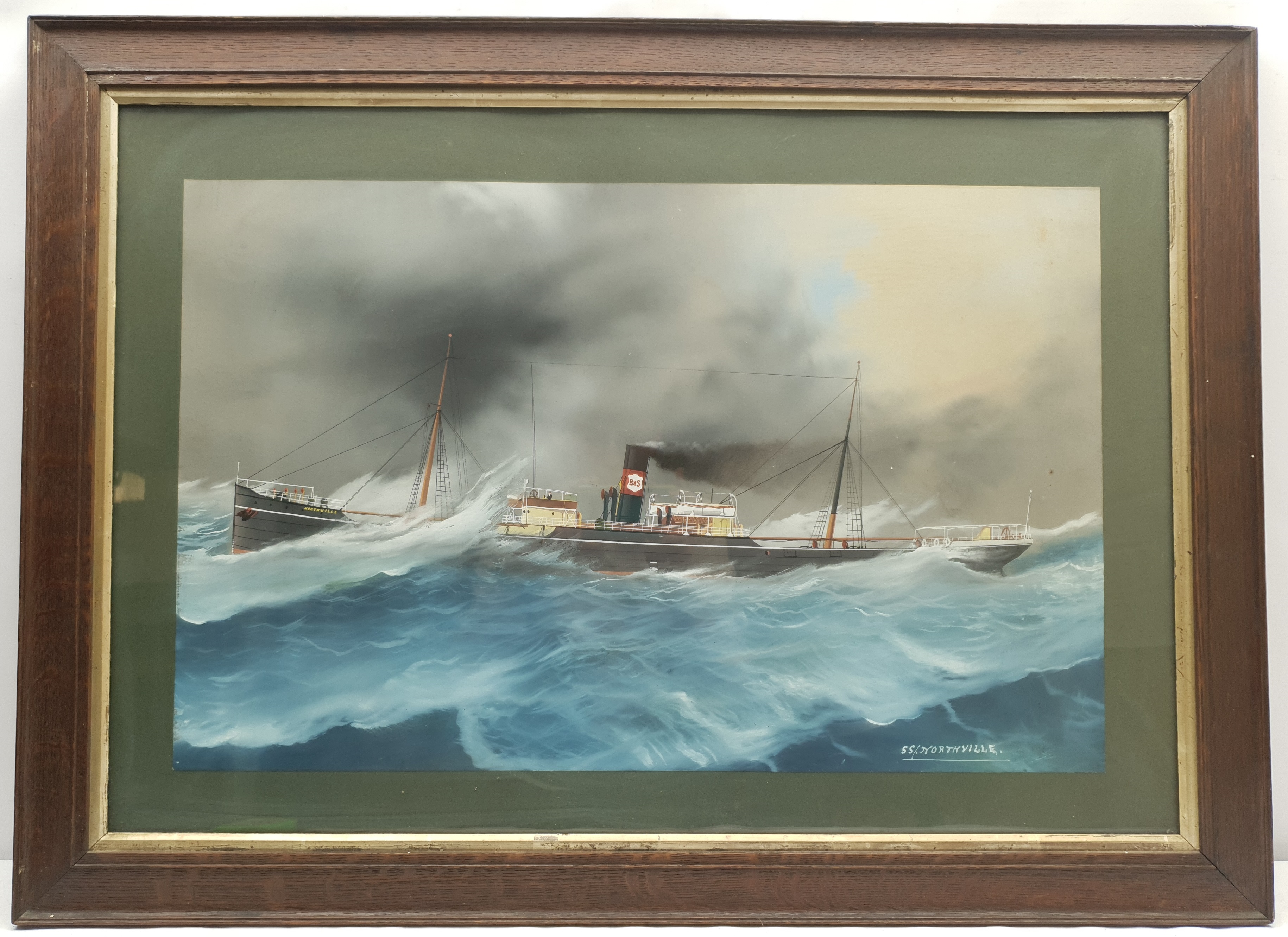 English School (Early 20th century): 'SS Northville' - Ship's Portrait - Image 2 of 2