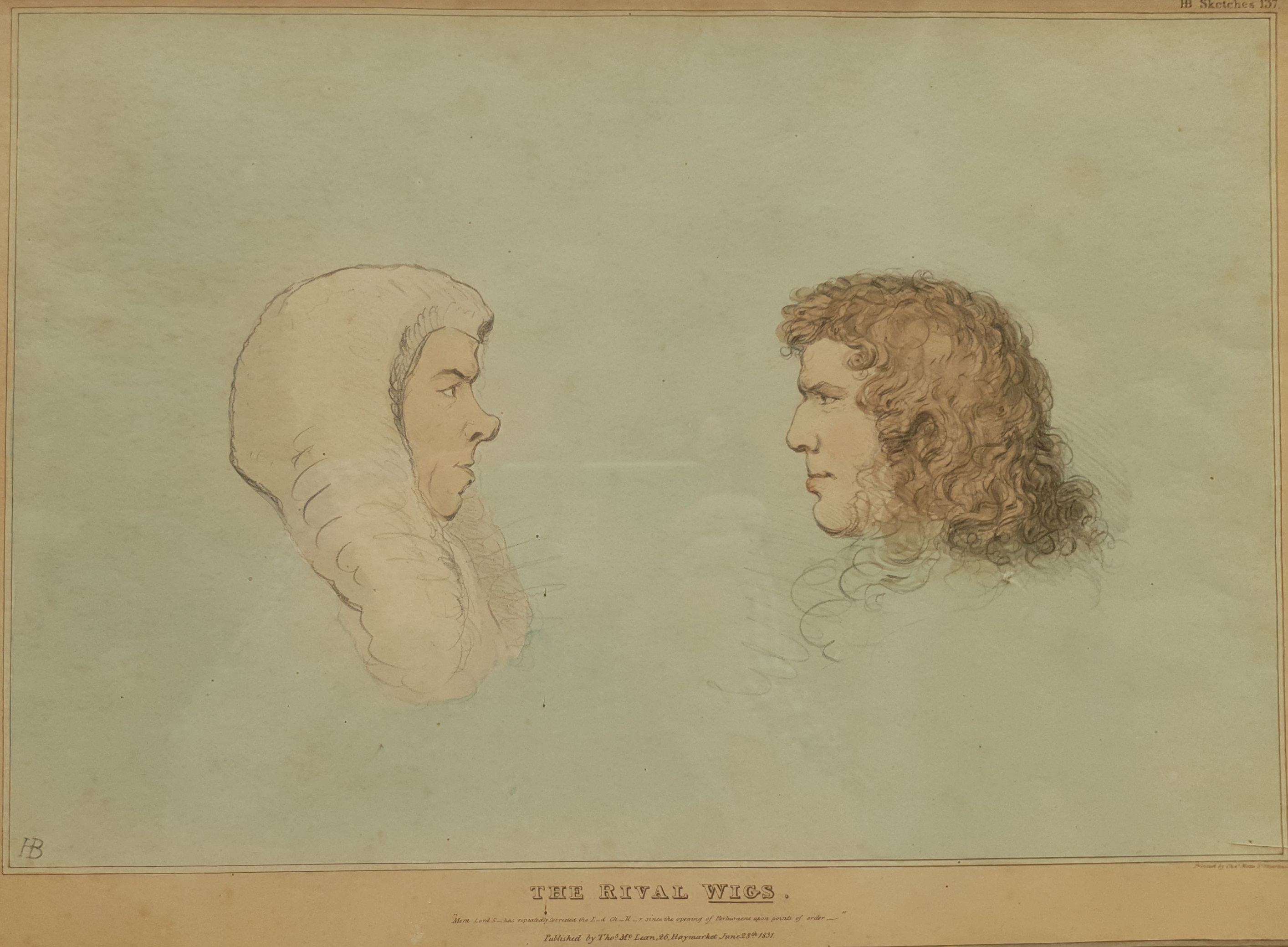 John 'HB' Doyle (British 1797-1868): 'The Rival Wigs' - Henry Brougham