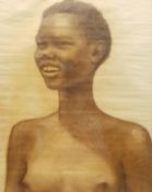 Alfred Neville Lewis (South African 1895-1972): Bust Portrait of a Nude Girl