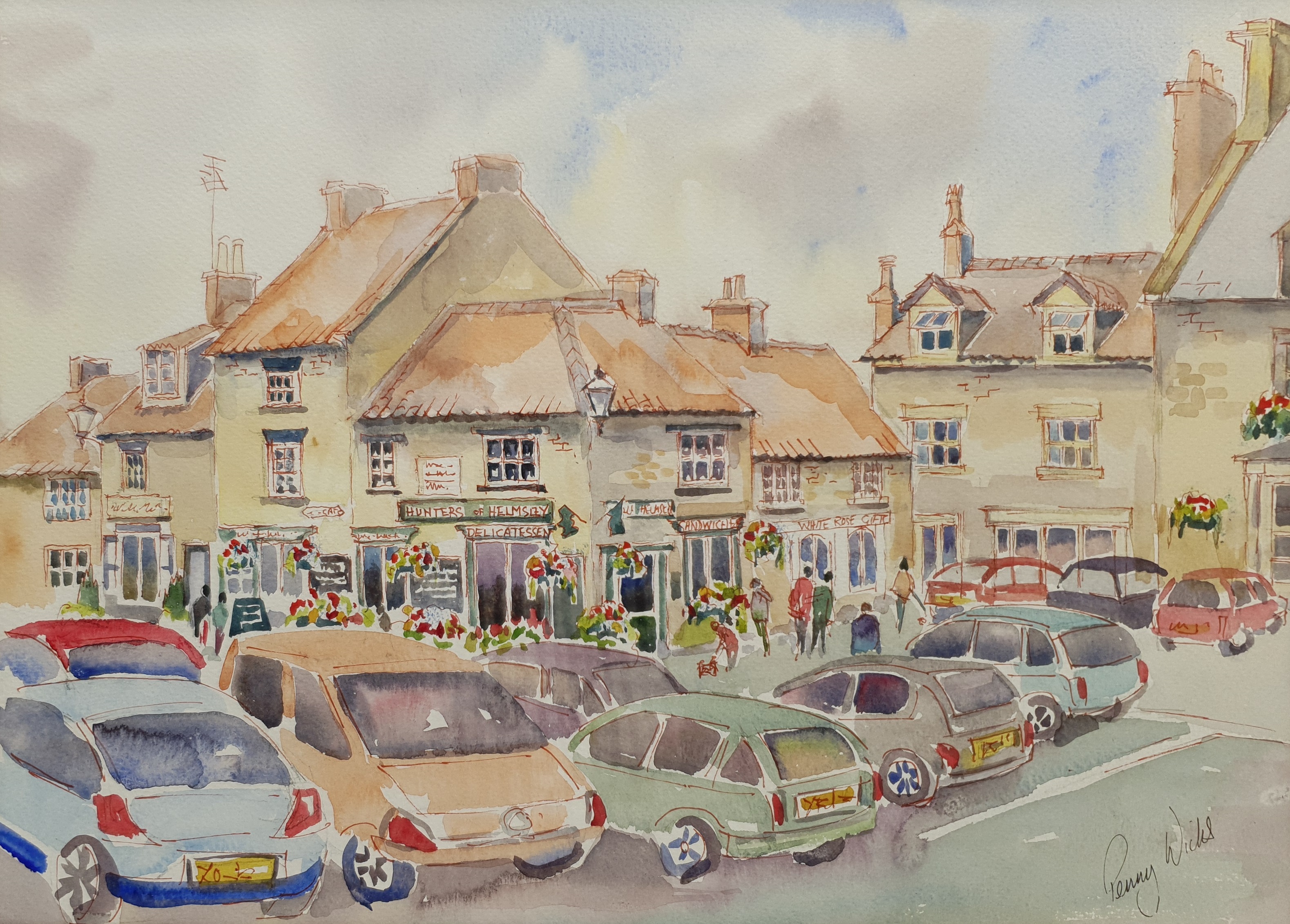 Penny Wicks (British 1949-): Helmsley Marketplace