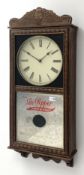 Late 20th century American 'Dr. Pepper King of Beverages' advertising wall clock in oak case