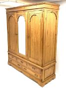 Gothic triple pine wardrobe