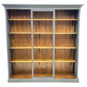 Painted pine open bookcase