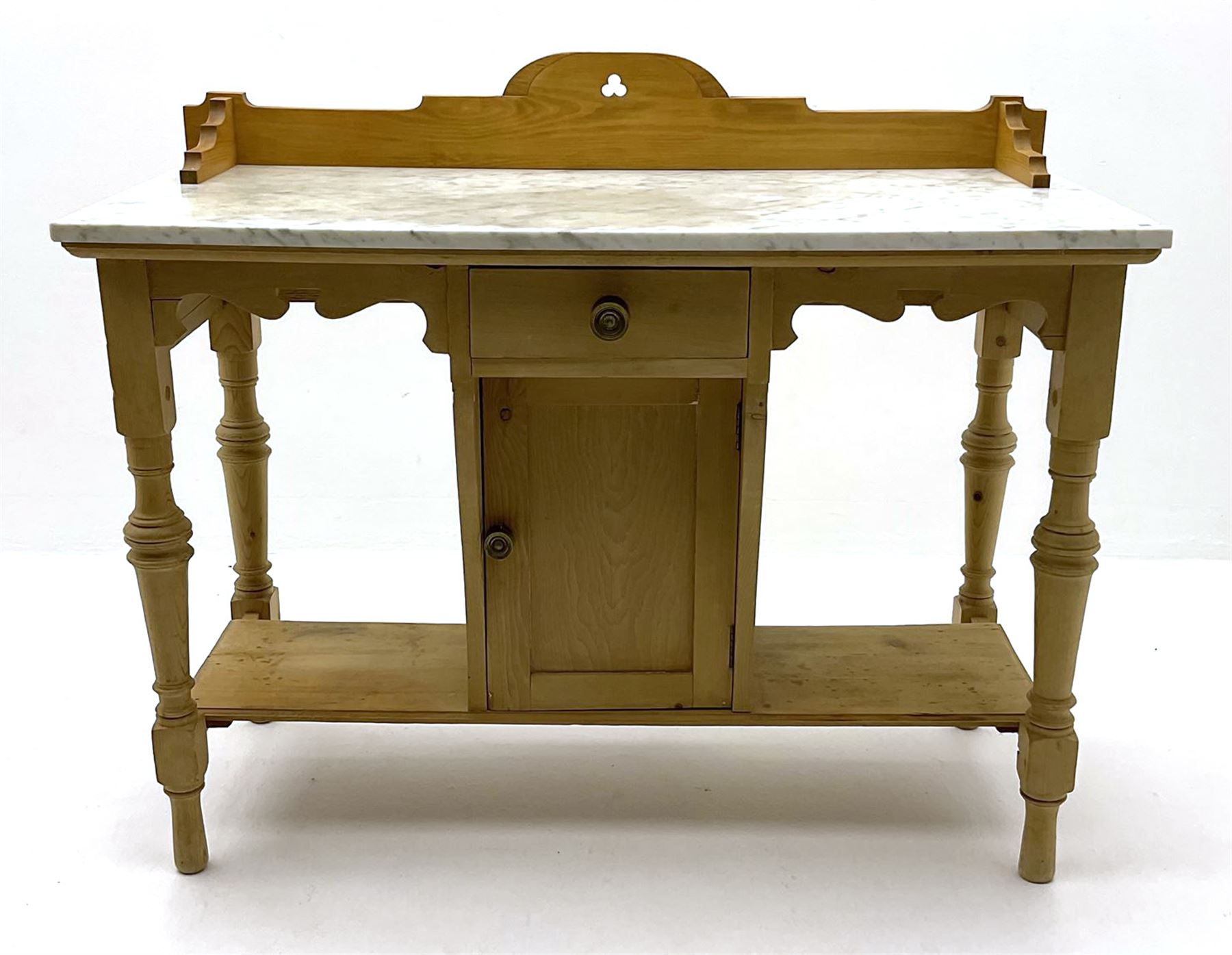Victorian pine washtand with marble top