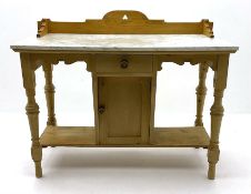 Victorian pine washtand with marble top