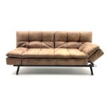 Sleepmasters Texas sofa bed - upholstered in brown faux leather