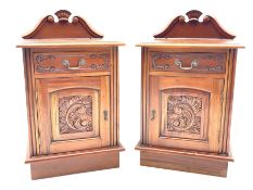 Pair Victorian style mahogany bedside cabinets