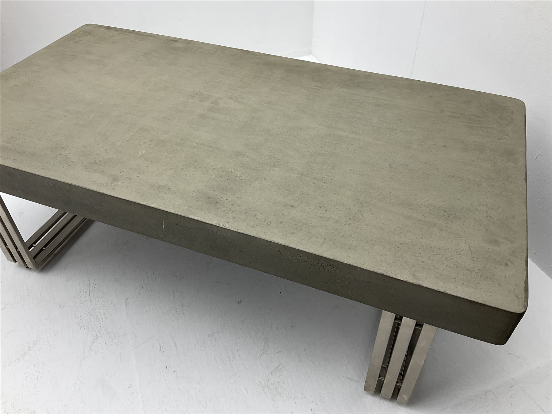 Contemporary faux concrete top rectangular coffee table - Image 2 of 2