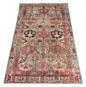 Persian Heriz red and pale ground rug