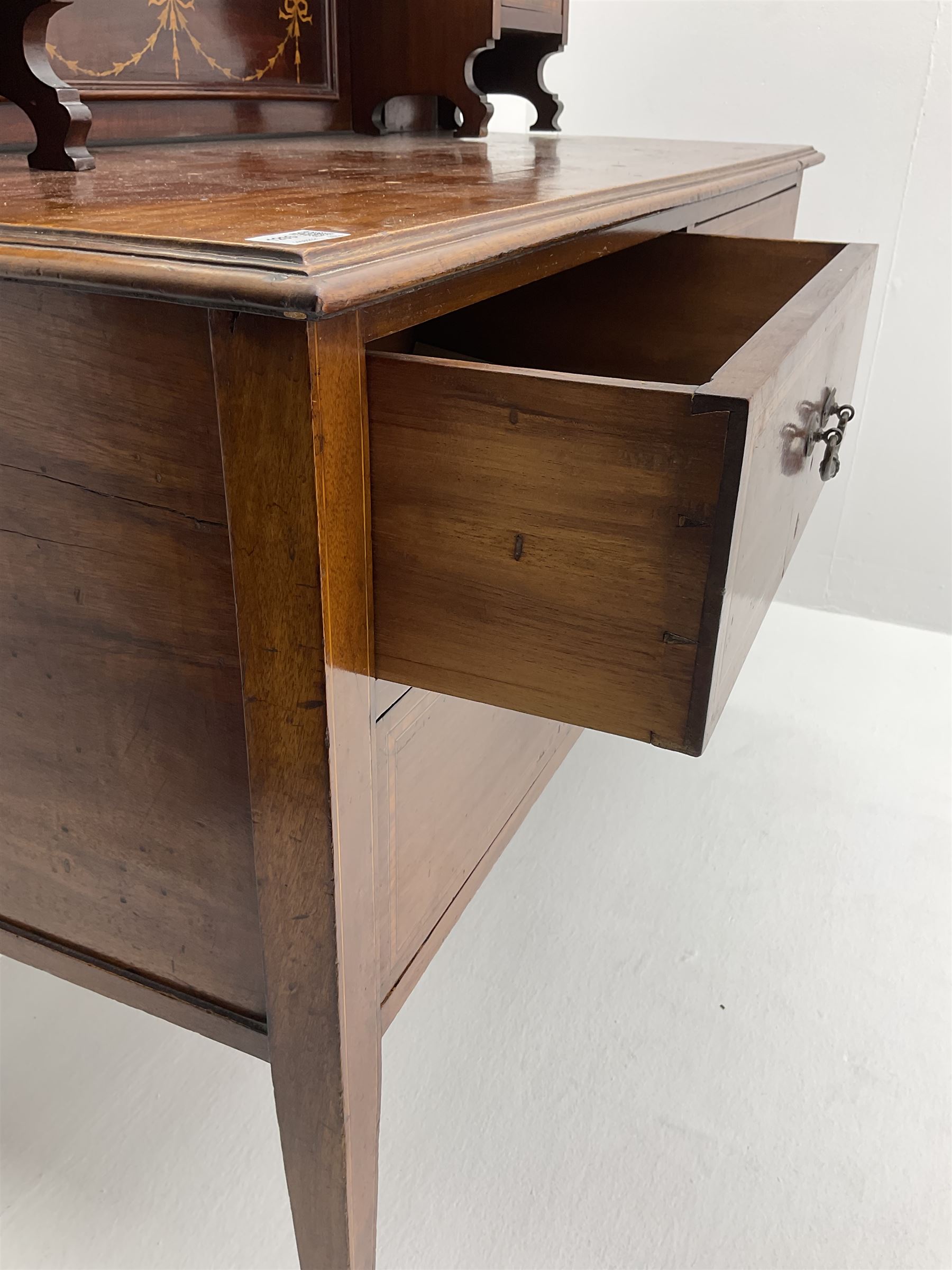 Edwardian inlaid mahogany dressing chest - Image 3 of 3