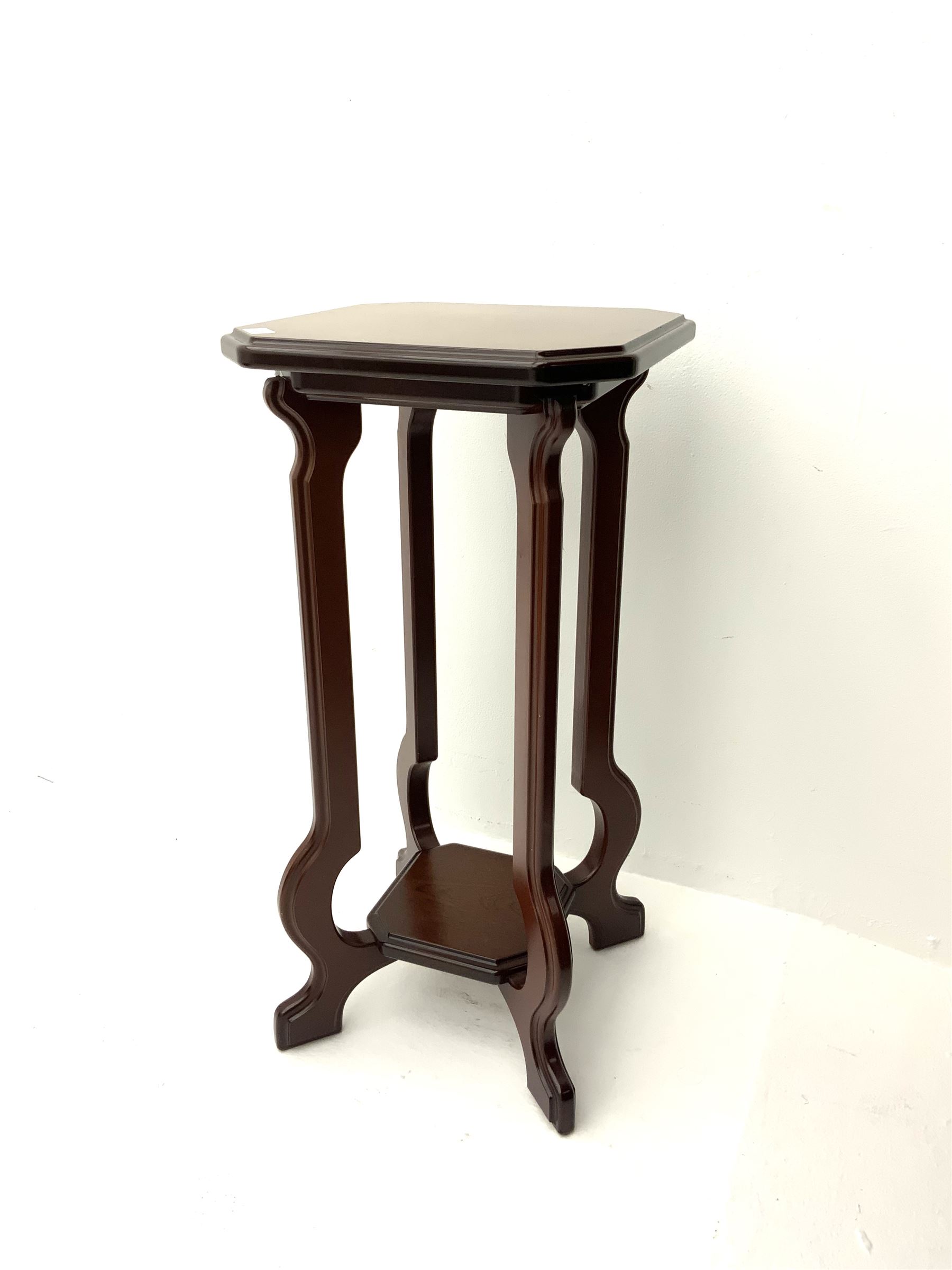 Late 20th mahogany two tier plant stand - Image 2 of 2
