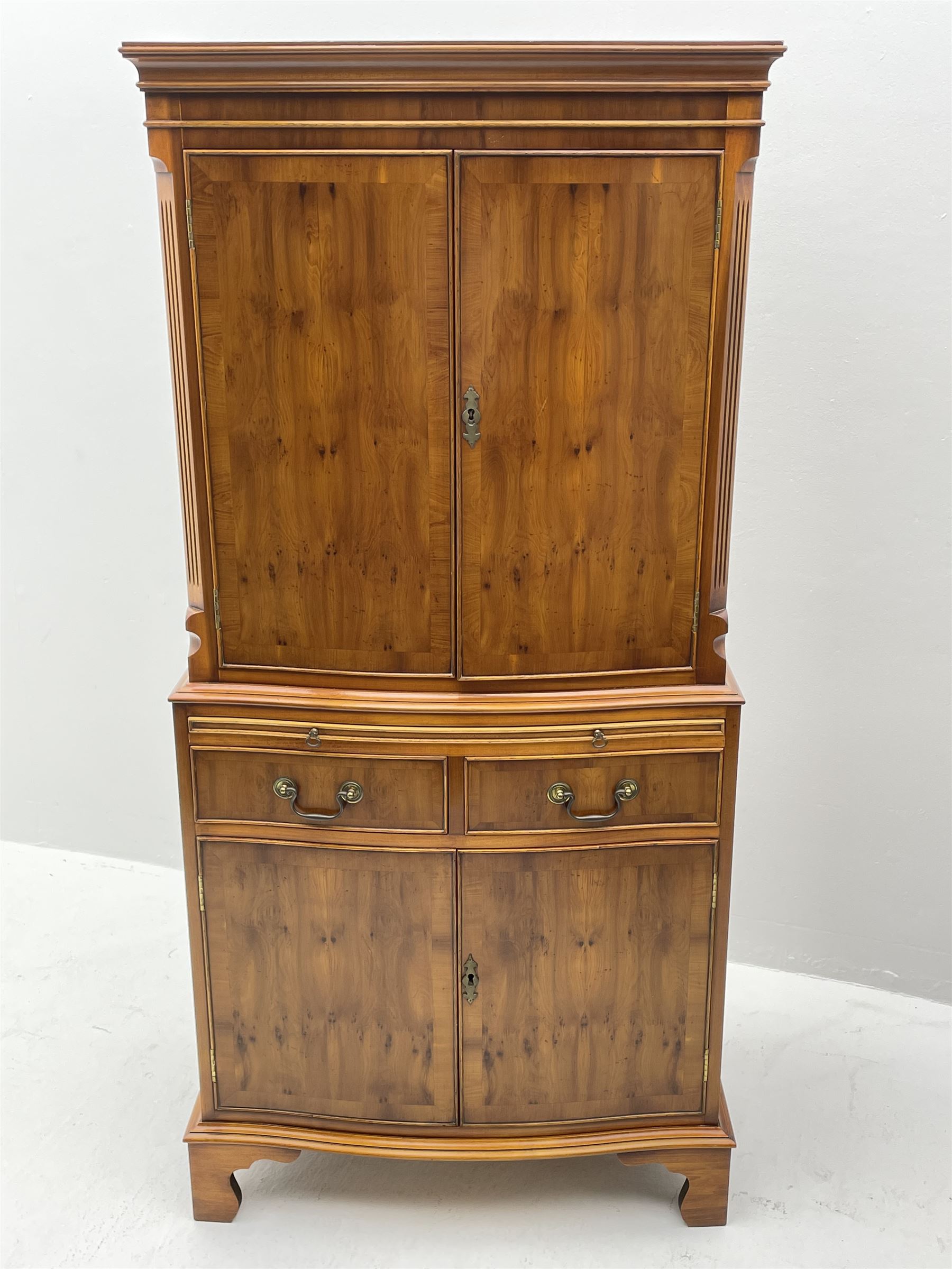 Bevan Funnell Reprodux yew wood cocktail drinks cabinet with illuminated interior - Image 2 of 4