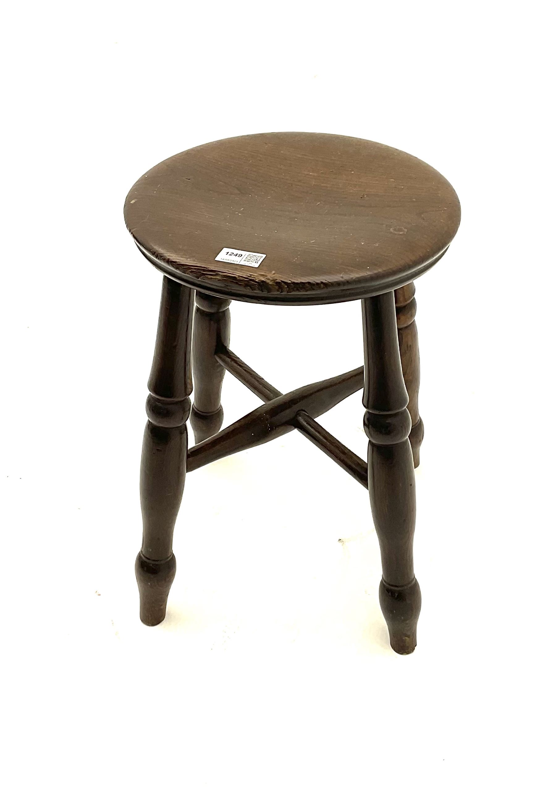 19th century elm stool - Image 2 of 2