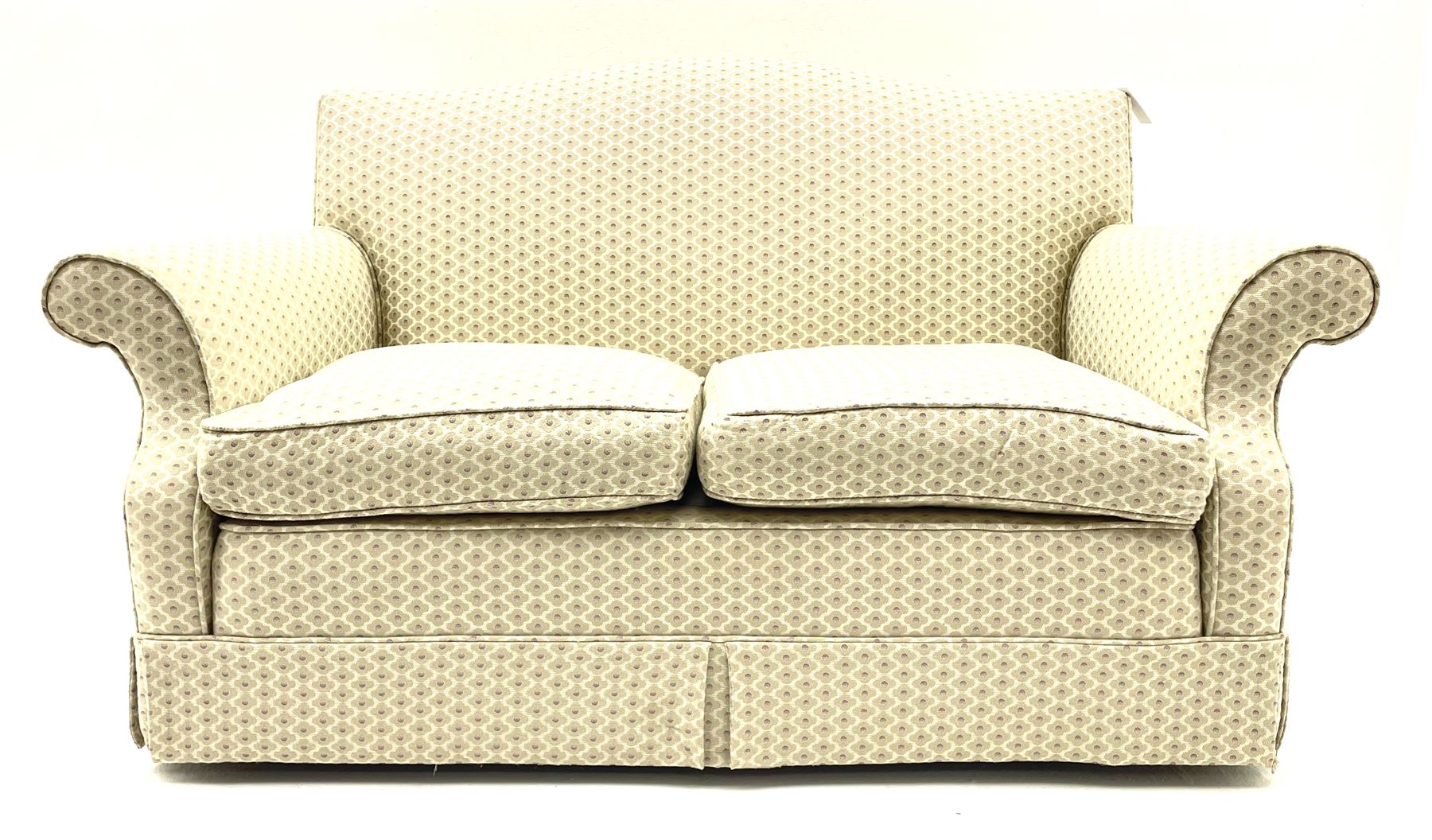 Quality traditional two seat sofa with feather cushions