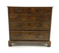 George III oak chest fitted with two short and three long drawers