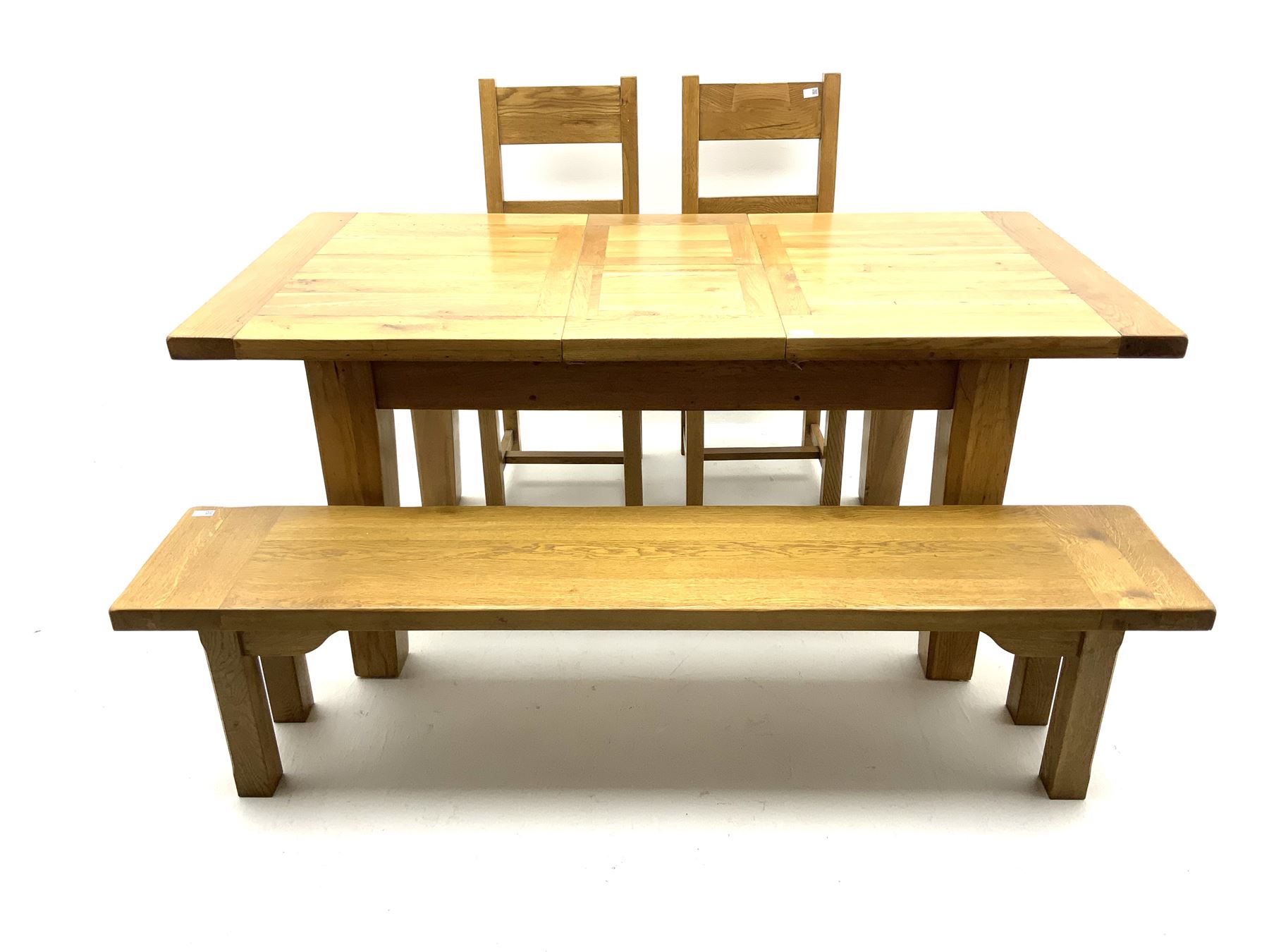 Light oak rectangular extending dining table - Image 2 of 6