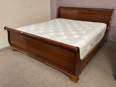 And So to Bed French cherry wood 6� SuperKing sleigh bedstead with sprung base