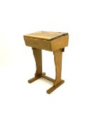 Early 20th century narrow oak school desk