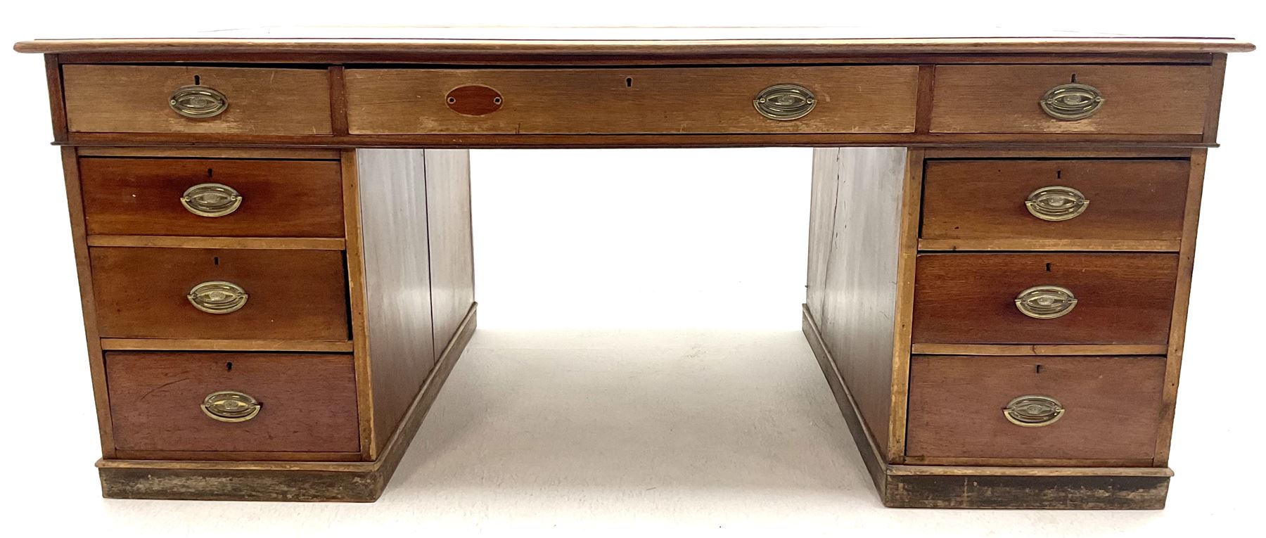 19th century mahogany twin pedestal partners desk