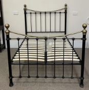 Victorian style wrought metal and brass 4� 6� double bedstead
