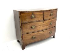 Early 19th century mahogany bow front chest