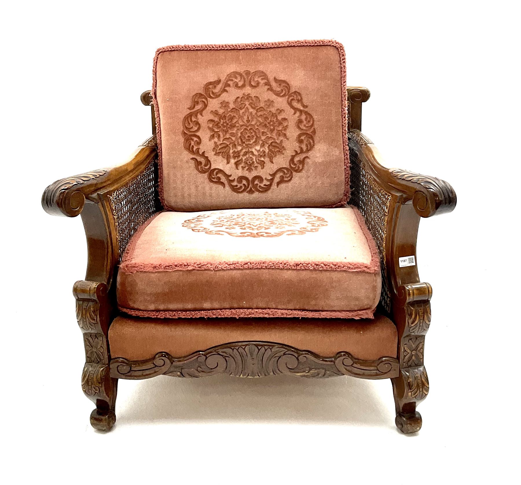 Early 20th century bergere armchair - Image 2 of 3