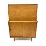 Mid 20th century teak fall front cocktail cabinet