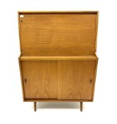 Mid 20th century teak fall front cocktail cabinet