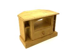 Small pine corner television stand