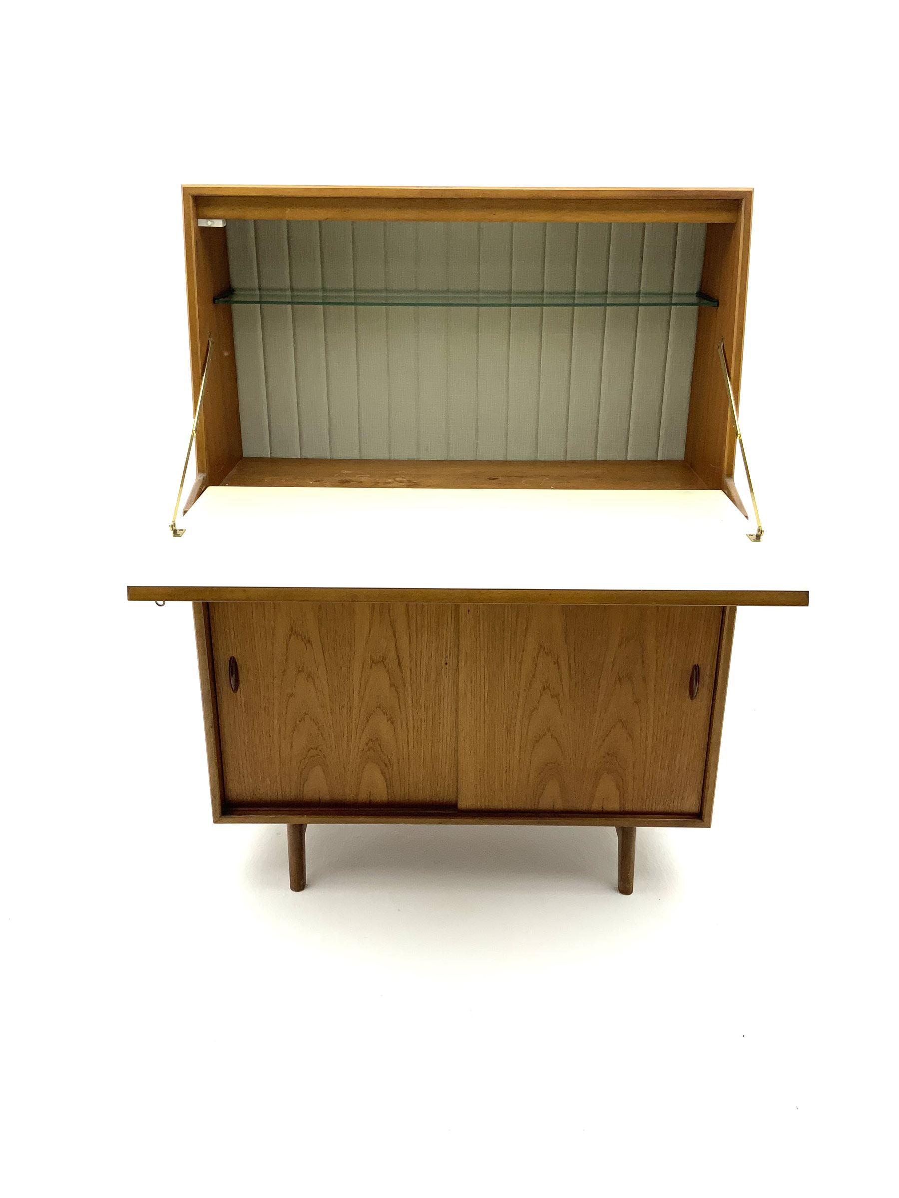 Mid 20th century teak fall front cocktail cabinet - Image 3 of 3