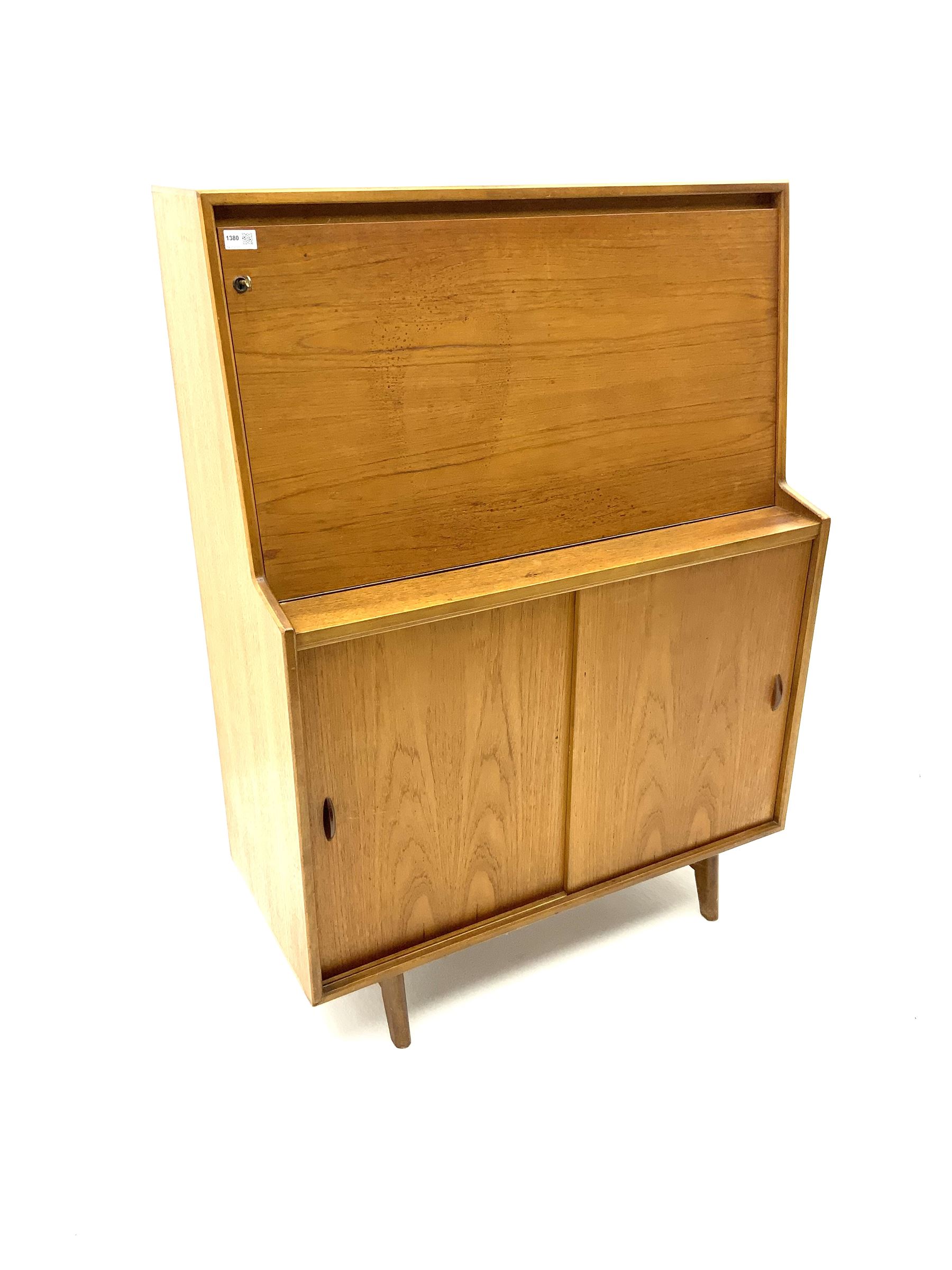 Mid 20th century teak fall front cocktail cabinet - Image 2 of 3