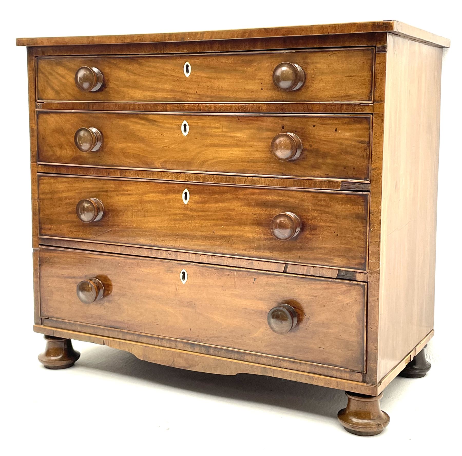 19th century inlaid and cross banded mahogany chest