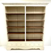 Laura Ashley Bramley range French style cream painted open bookcase