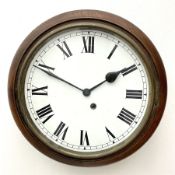 Early 20th century circular walnut cased wall clock