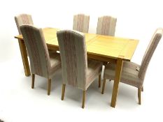 Marks & Spencer Home Sonama light oak extending dining table with leaf and six high back chairs with