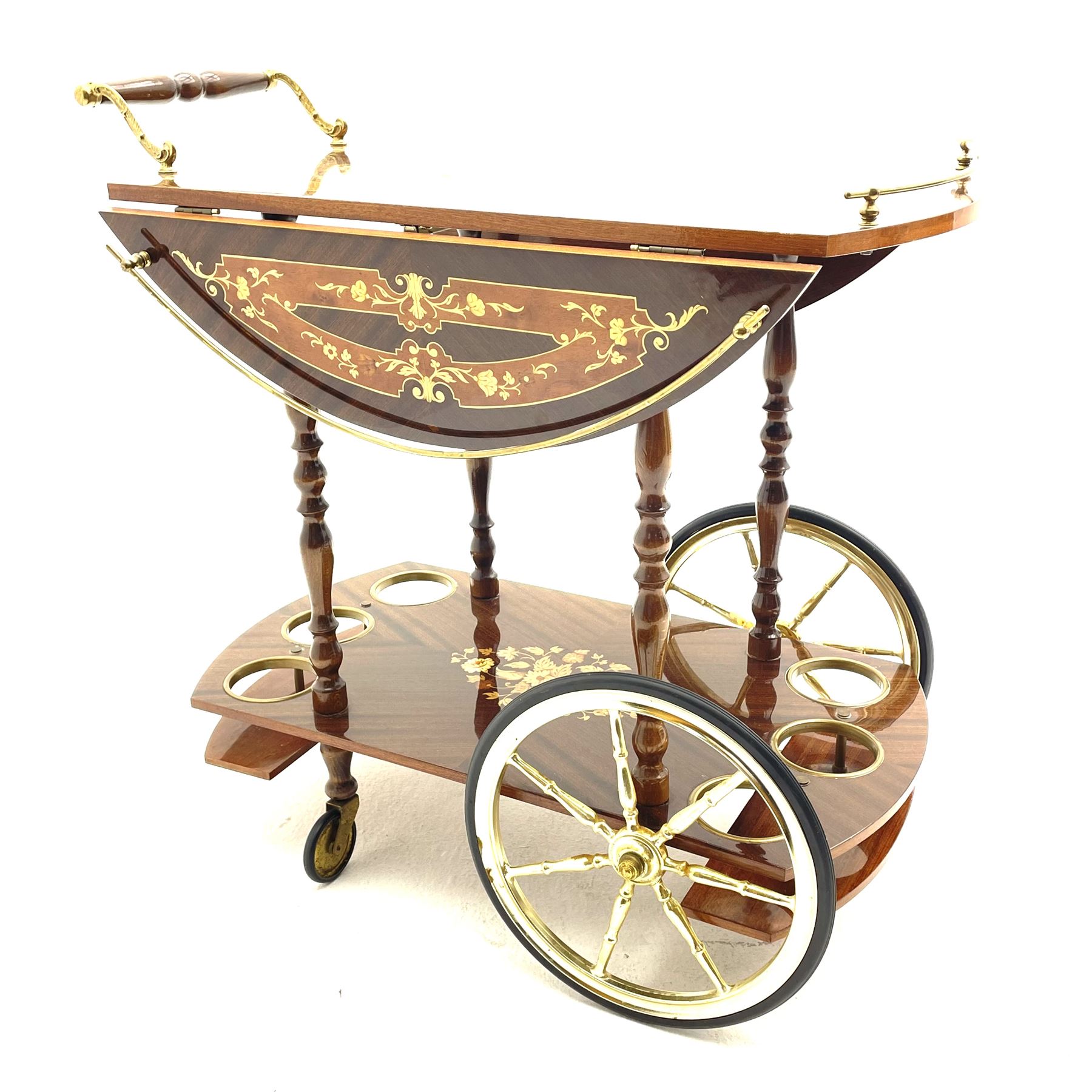 Italian marquetry drinks trolley