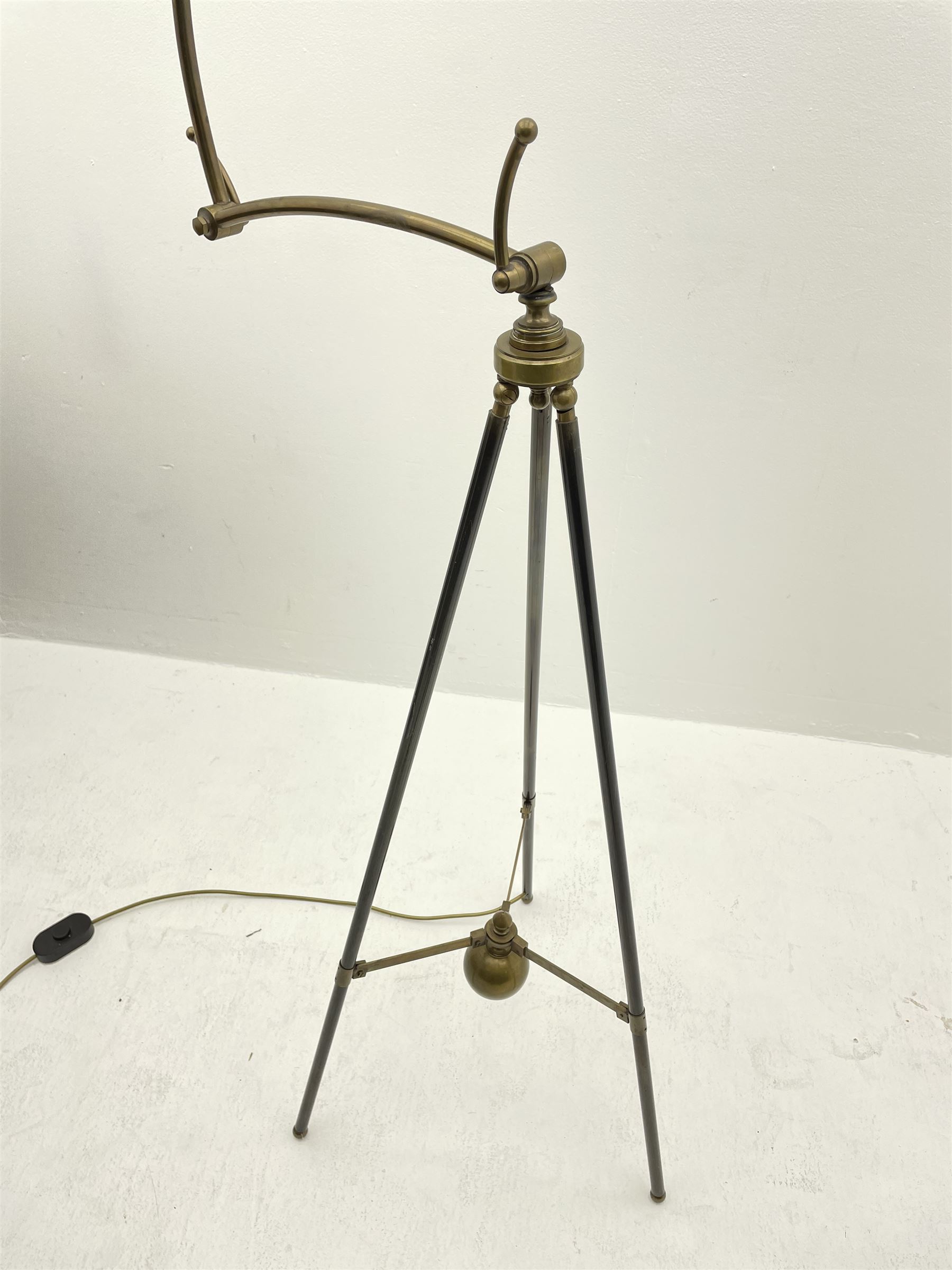 Contemporary brass and bronze finish adjustable floor standing lamp - Image 4 of 4